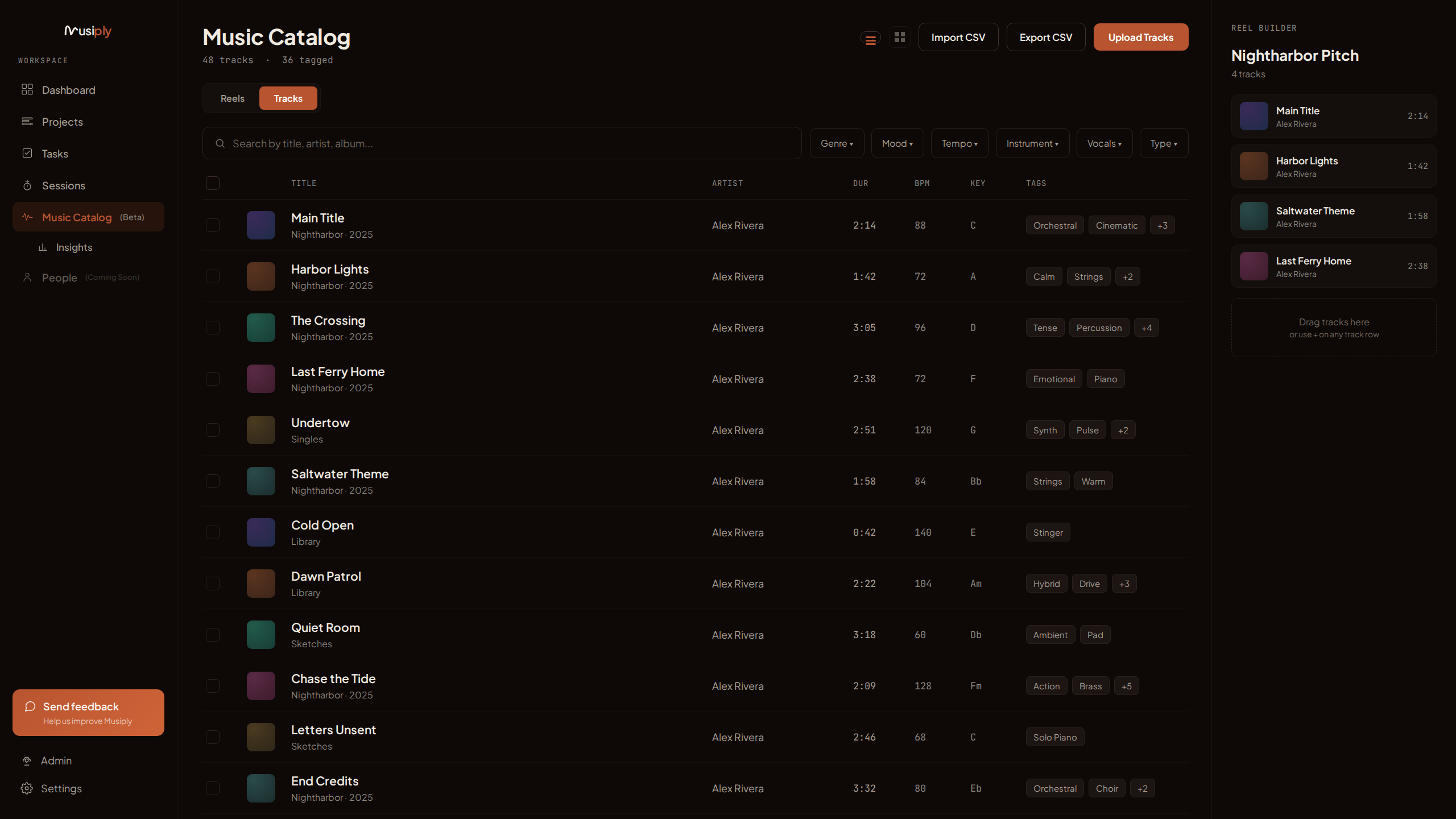 Musiply music catalog